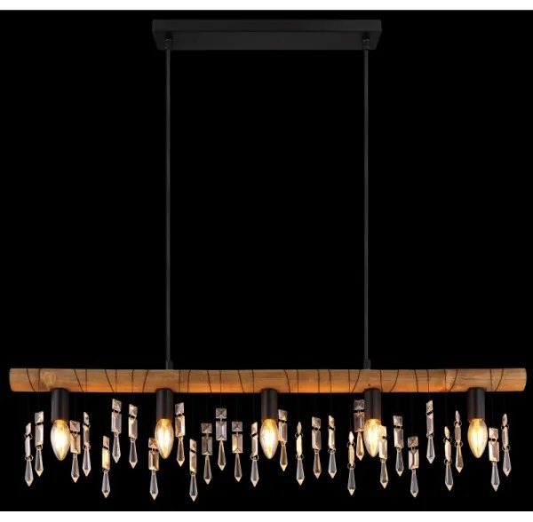 Globo 15532-5H - Luster na lanku KIRA 5xE14/40W/230V čierna/hnedá