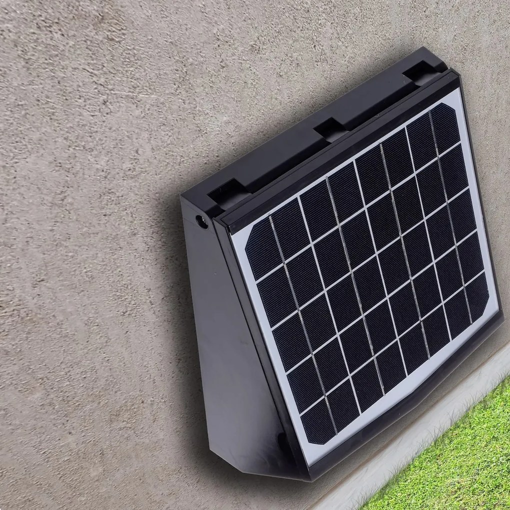 Exteriérové solárne nástenné LED svietidlo Solar, 1x LED 15w, čierna, pohybový senzor, ovládač