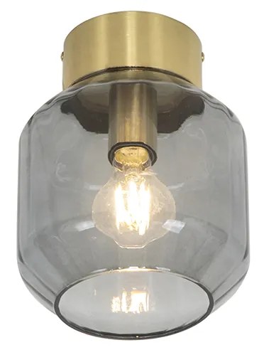 Inteligentné stropné svietidlo mosadzné s dymovým sklom vrátane Wifi A60 - Stiklo