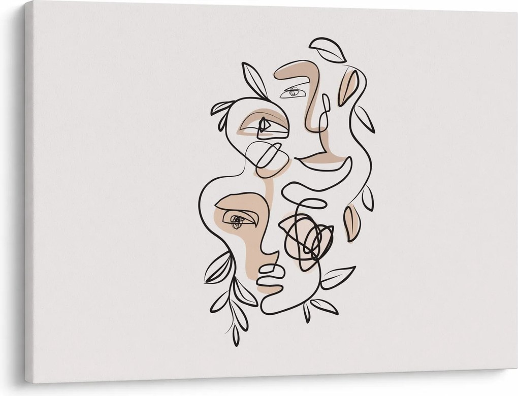 Obraz - Line art tváre (70x50 cm)