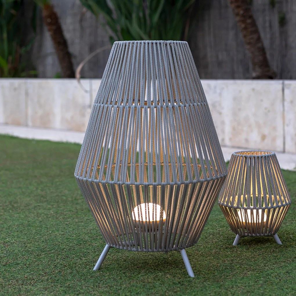 Stojacia lampa Taupe vrátane stmievateľného LED, IP54, nabíjateľná s diaľkovým ovládaním - Conta