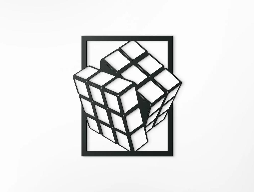 drevko 3D drevený obraz Rubikova kocka