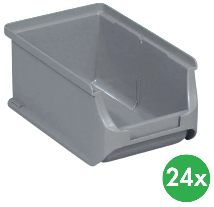 Allit Plastové boxy PLUS 2, 102 x 160 x 75 mm, sivé, 24 ks