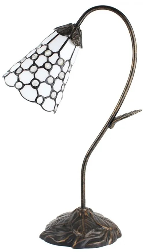 Tiffany stolná lampa WHITE 17*48