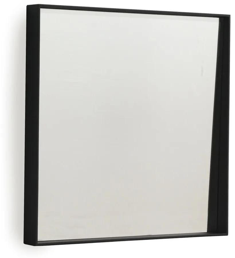 Čierne nástenné zrkadlo Geese Thin, 40 × 40 cm