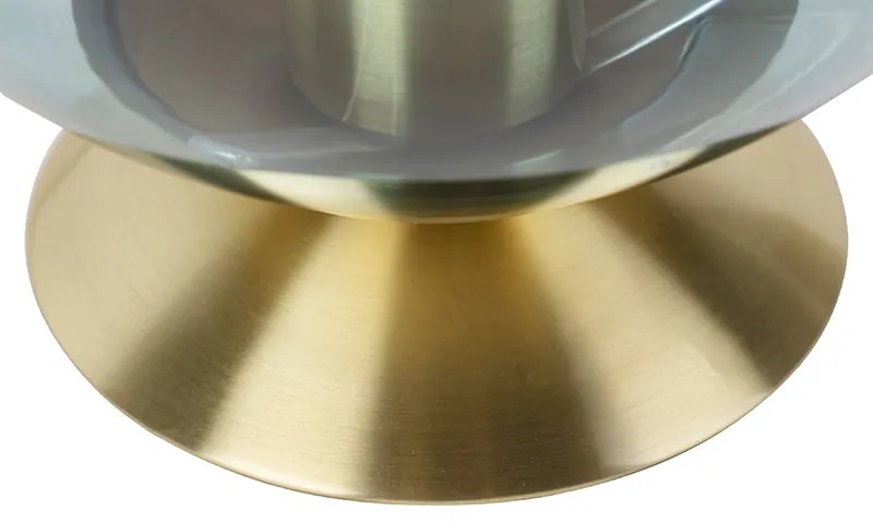 Art Deco stolná lampa mosadz s modrým sklom - Pallon