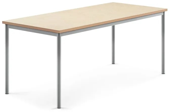 Stôl SONITUS, 1800x800x720 mm, linoleum - béžová, strieborná