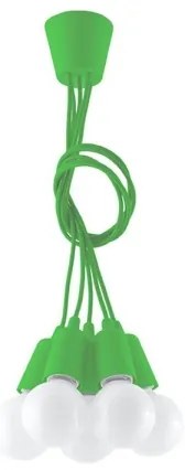 Luster na lanku DIEGO 5xE27/60W/230V zelená