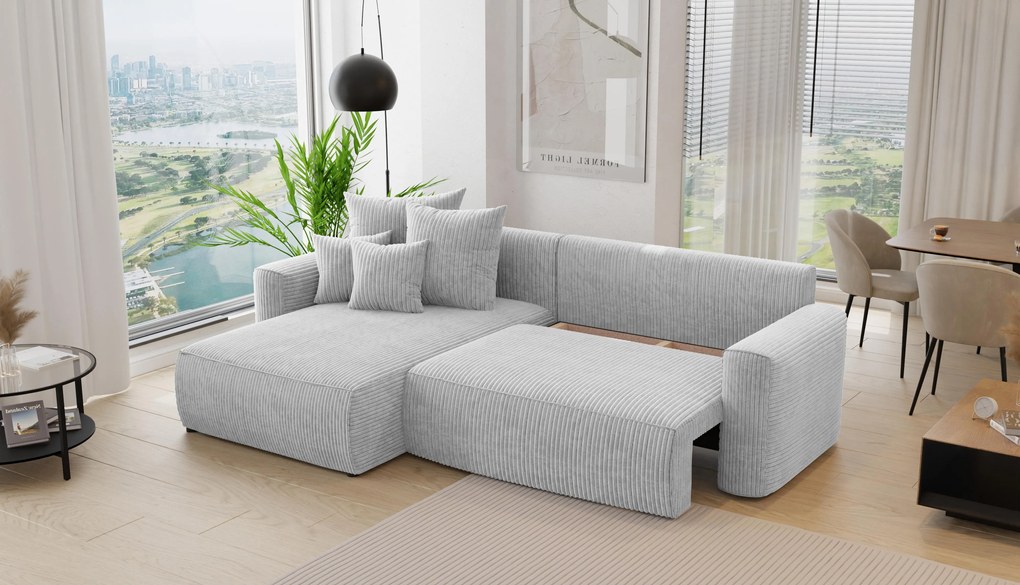 Rohová sedačka Baria (L) (svetlosivá). Akcia -20%. Vlastná spoľahlivá doprava až k Vám domov. 1133097