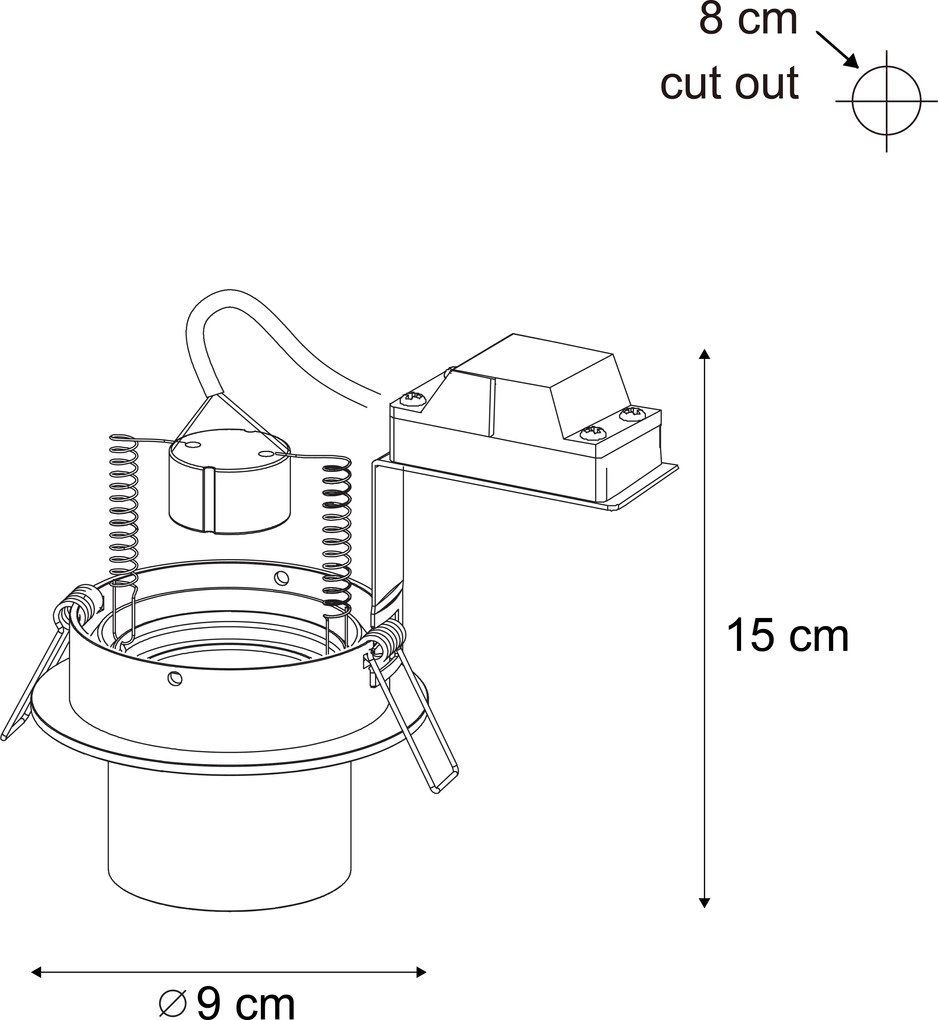 Moderné zabudované bodové svetlo tmavosivé GU10 50 mm okrúhle výkyvné - Installa