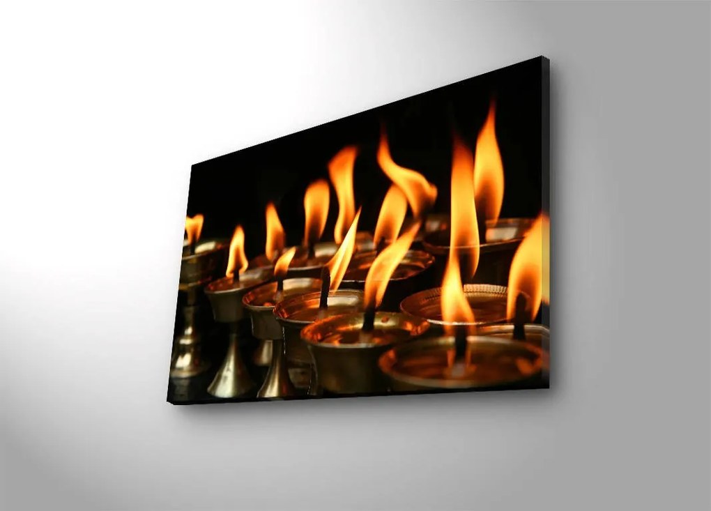 Obraz s LED osvetlením SVIT SVIEČOK 24 45 x 70 cm