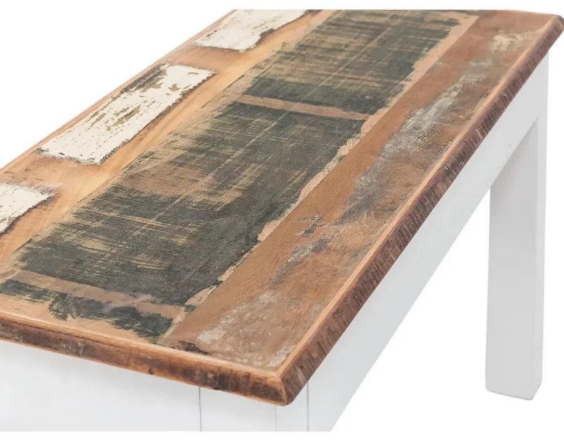 furniture-nabytek.cz - Masívna lavica Perth z recyklovaného dreva, lakovaná, biela / farebná