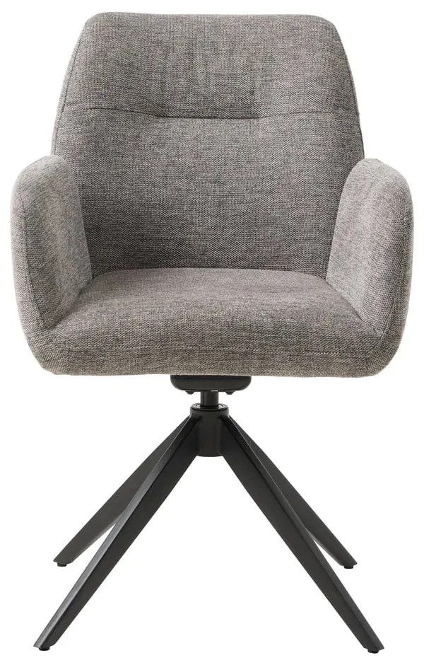 Sivé čalúnené jedálenské kreslo s podrúčkami Roxana – Unique Furniture