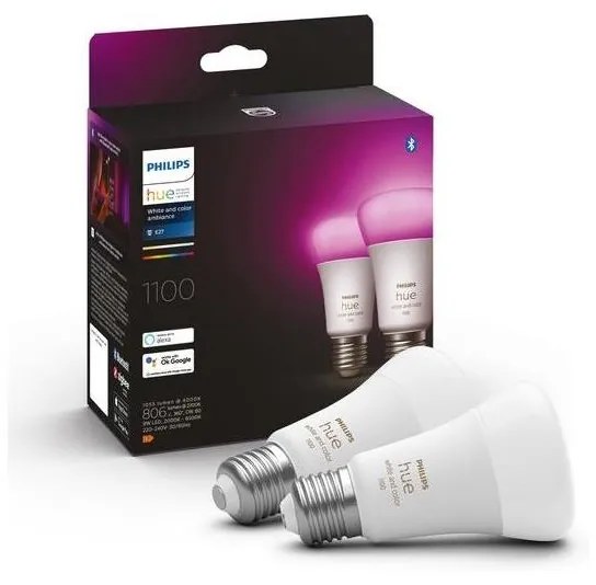 Philips SADA 2x LED Stmievateľná žiarovka Philips Hue WACA A60 E27/9W/230V 2000-6500K P4647