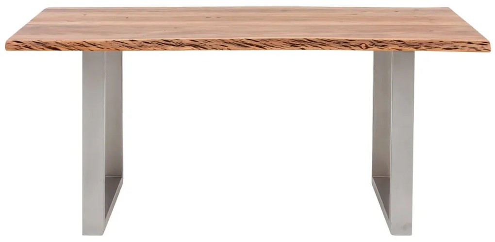 furniture-nabytek.cz - Masivní jídelní sestava Bullwer s 4 židlemi Reefton, akácie a látka, lakovaná, hnědá