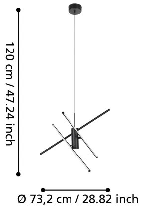 Eglo 99818 - LED Stmievateľný luster na lanku SALITRE LED/29W/230V