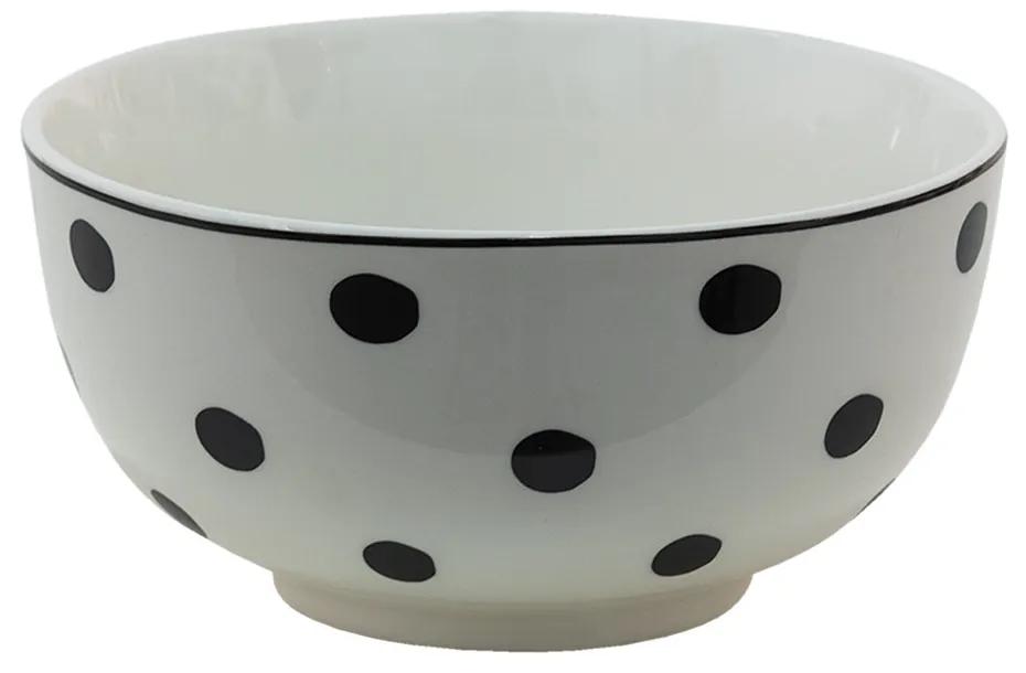 Porcelánová miska s čiernymi bodkami Black Dot - Ø14*7 cm