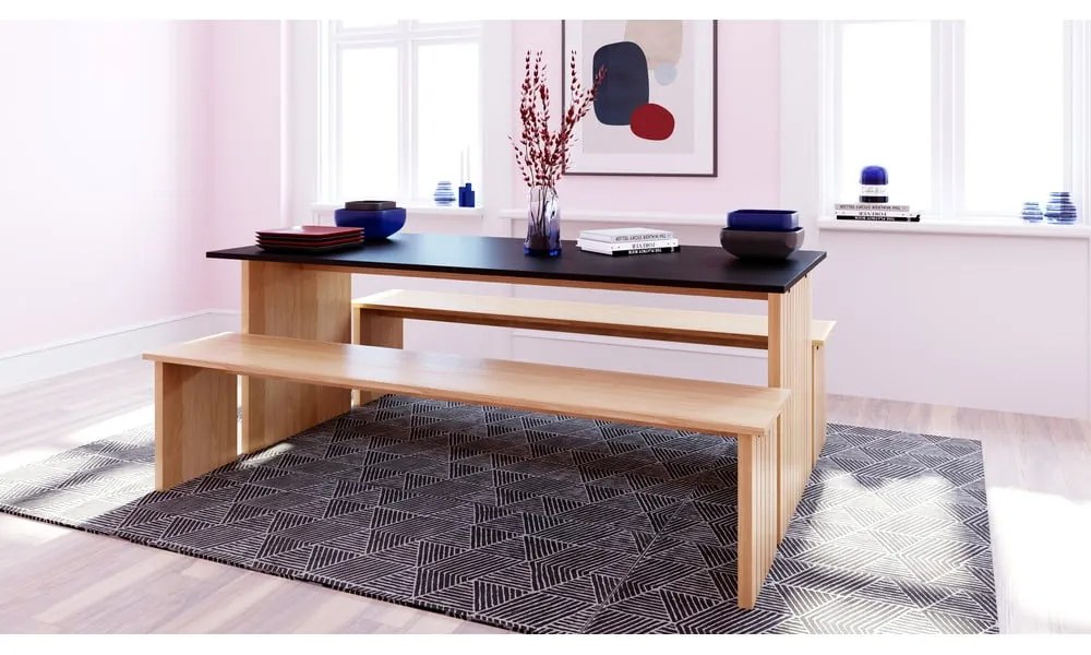 Jedálenský stôl s doskou v dubovom dekore 90x160 cm Stripe - Woodman