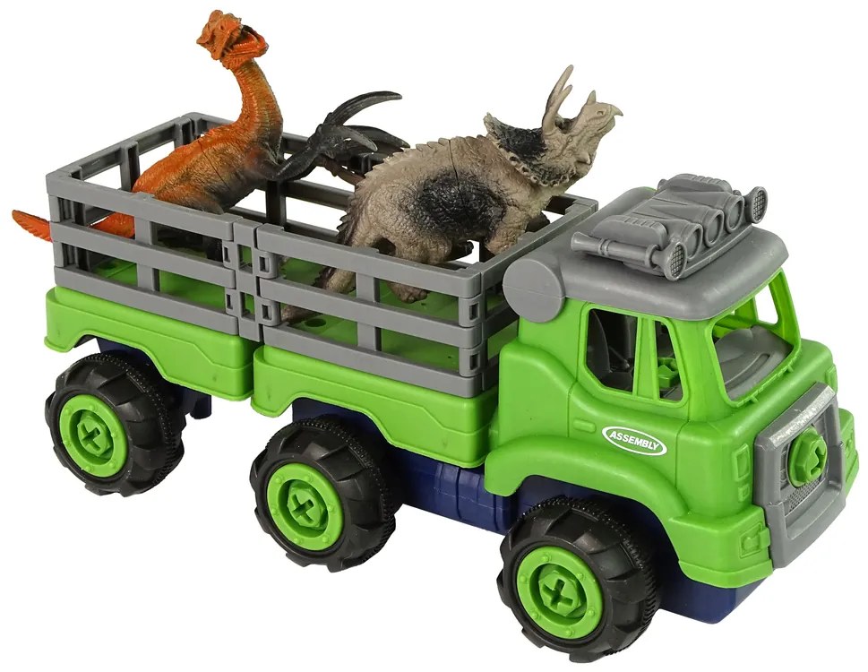 Lean Toys Nákladné auto na šrobovanie – 2 figúrky Dinosaurov