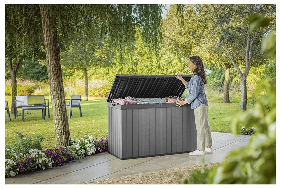 Sivý záhradný úložný box Darwin – Keter