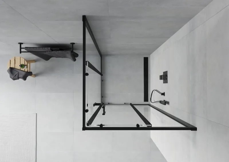 Mexen Rio štvorcový sprchový kút 70 x 70 cm, transparentný, čierny - 860-070-070-70-00