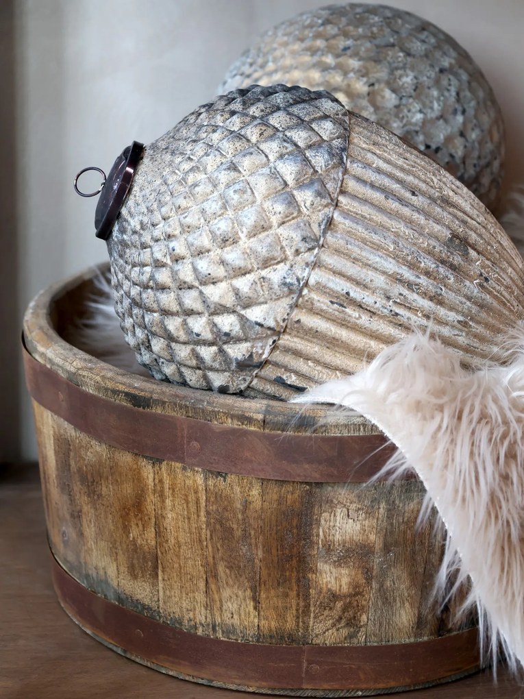 Veľká ozdoba s patinou sklenená guľa Bauble antique - Ø 21cm