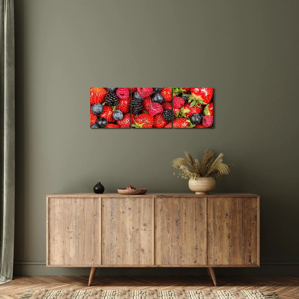 Obraz - Ovocná nálož (s hodinami) (90x30 cm)