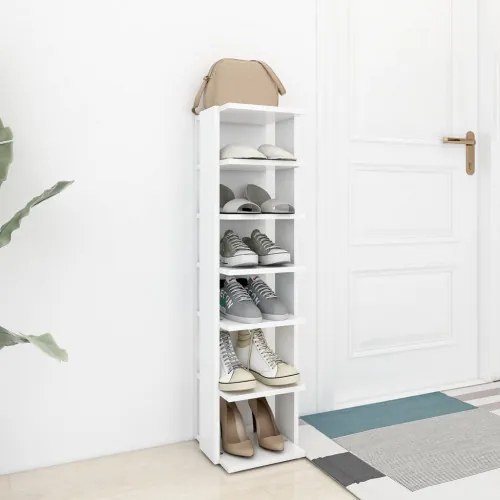 vidaXL Skrinka na topánky biela 25x27x102 cm drevotrieska-