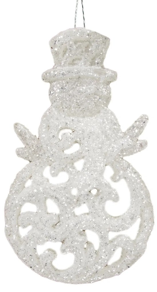 VIANOČNÁ DEKORÁCIA PL 59 SADA 6KS 12X7 CM BIELA