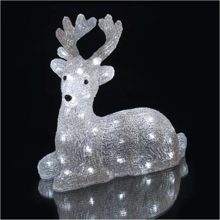 EMOS DCFC06 vianočná dekorácia - jelenček 40 LED V27cm 2,1W studená biela, IP44, časovač, adaptér