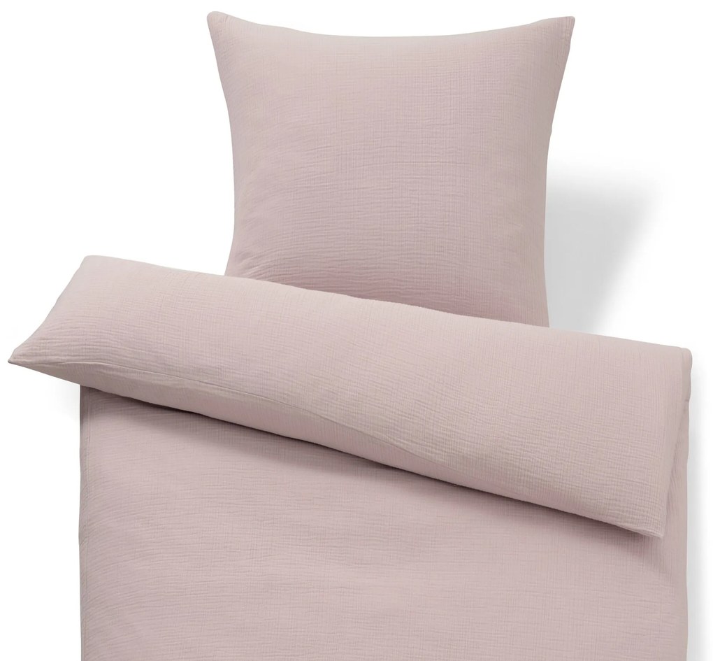 Mušelínová posteľná bielizeň, ružová, štandardná veľkosť