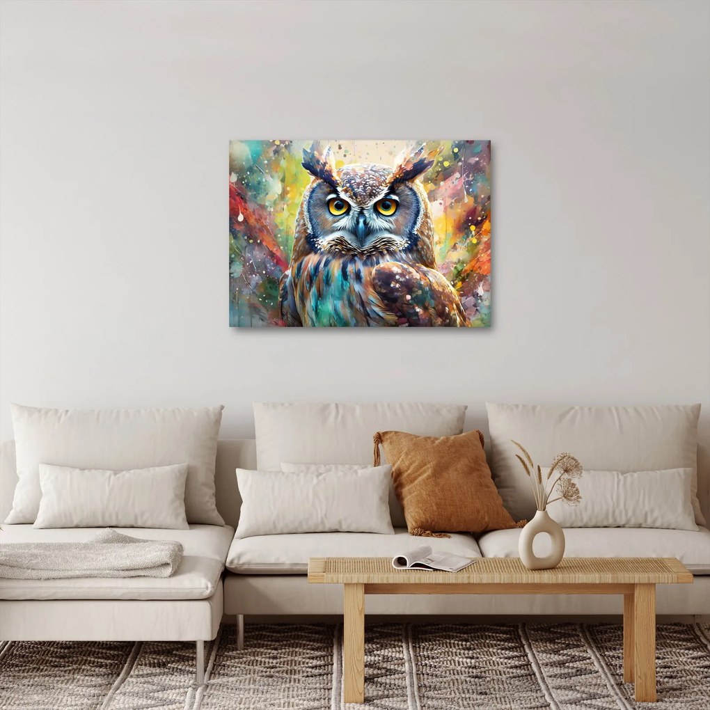 Obraz - Maľba sovy (70x50 cm)