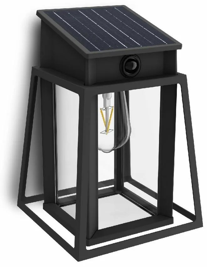 Philips Lysin UltraEfficient solárne LED sviet. so senzorom čierna, 3,2 W, 500 lm, 4000 K