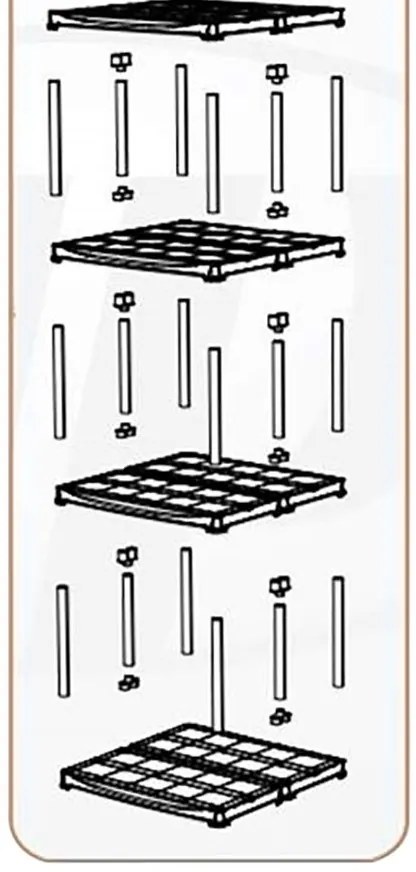 ARTPLAST Regál 2v1, 5 políc, 600x585x1760mm