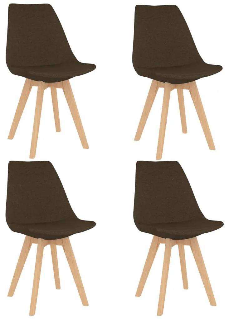 Jedálenské stoličky 4 ks, hnedé, látka 324164
