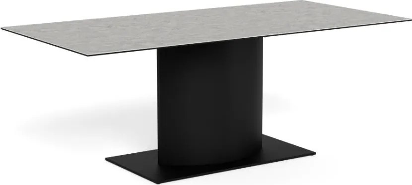 Jedálenský stôl Marbella 200 cm sivý mramor/čierny