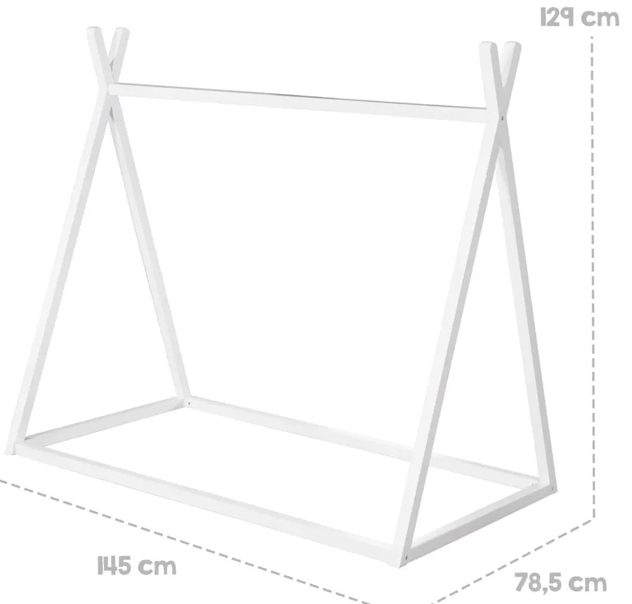 Biela domčeková detská posteľ 70x140 cm Montessori – Roba