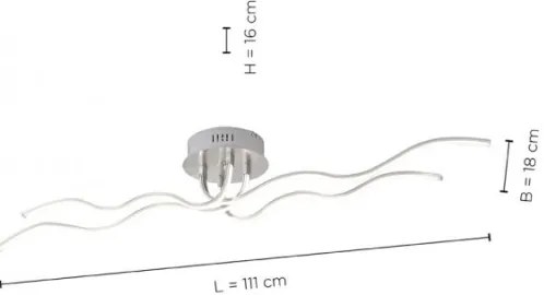 JUST LIGHT. 15126-55 - LED Prisadený luster WAVE LED/29,4W/230V chróm