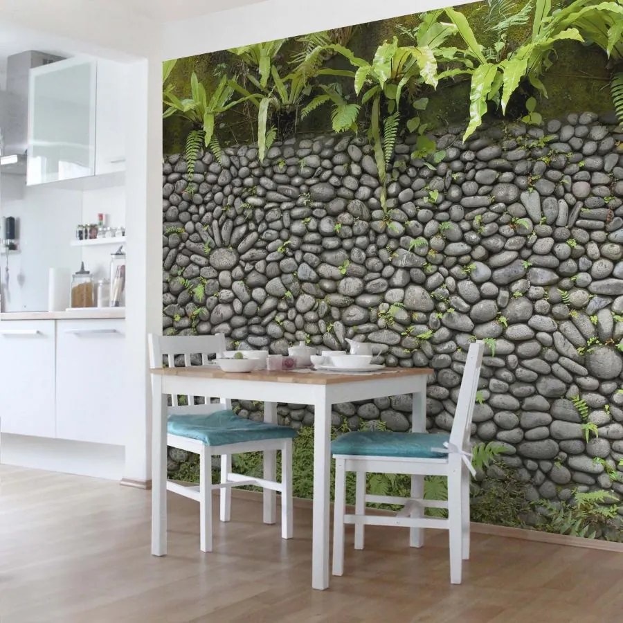 MANUFACTURER -  Fototapeta Kamenná stena s rastlinami