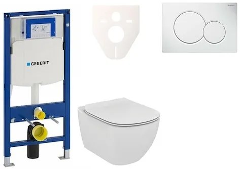 Cenovo zvýhodnený závesný WC set Geberit do ľahkých stien / predstenová montáž + WC Ideal Standard Tesi 111.300.00.5NF1