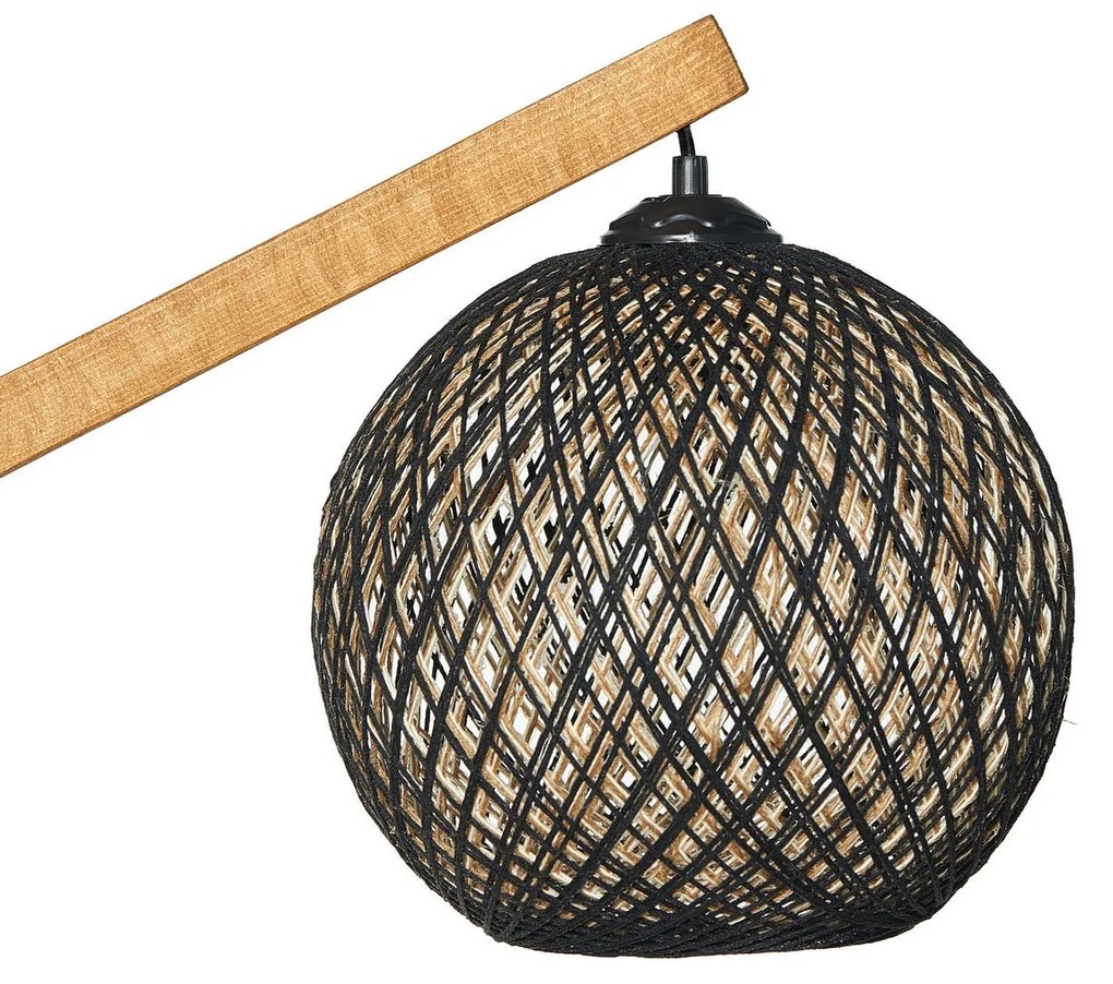 Stojacia lampa Beehive z masívu čierna/hnedá