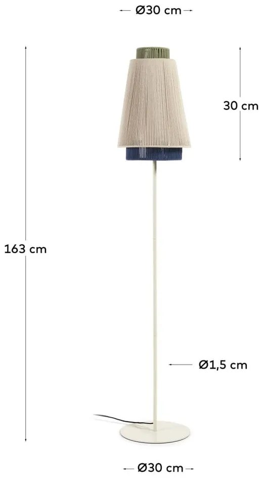Stojacia lampa s textilným tienidlom (výška 163 cm) Yuvia - Kave Home