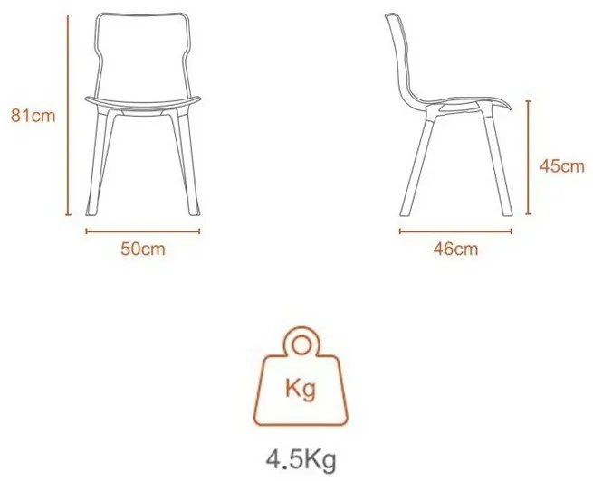 Stolička Duo wood Carrara 50,3 x 46,3 x 80,9 cm