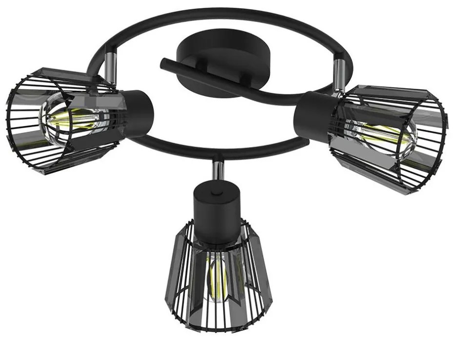 Prezent 27518 - Bodové svietidlo PONTEO 3xE27/40W/230V čierna