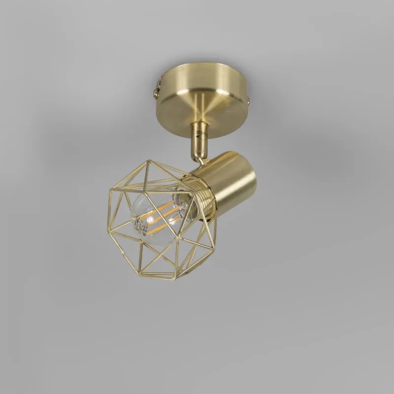 Sada 4 reflektorov Art Deco mosadz otočné a sklápateľné - Mosh