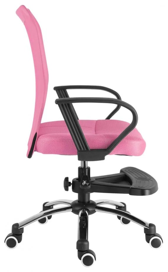 Detská stolička Neoseat WOW s podnožou — látka, ružová