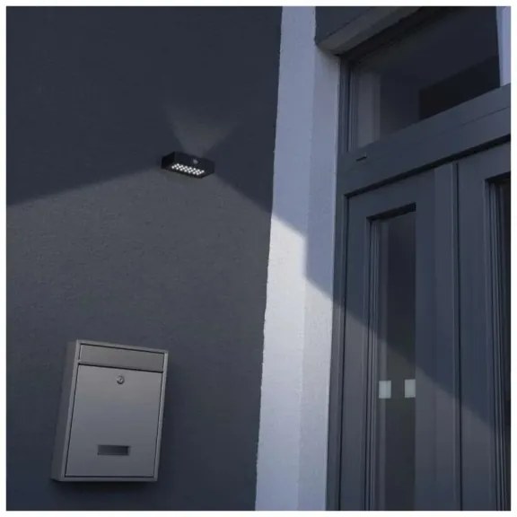 LED Solárny reflektor so senzorom pohybu LED/3,7V 1200mAh 4000K IP65 čierna