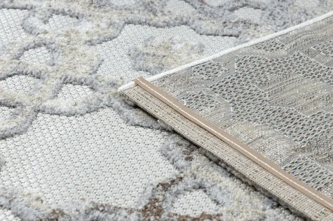 Koberec SOLE D3882 Ornament - ploské tkanie béžový / sivý