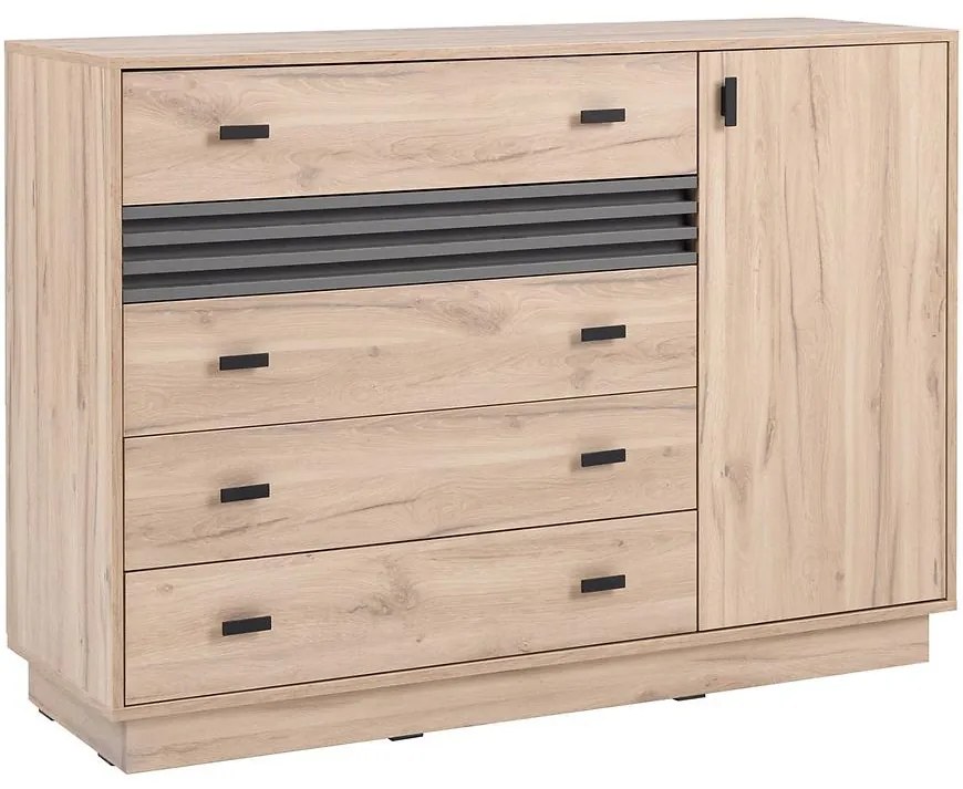 Komoda Allmo AL17 dub estana svetlý/antracit