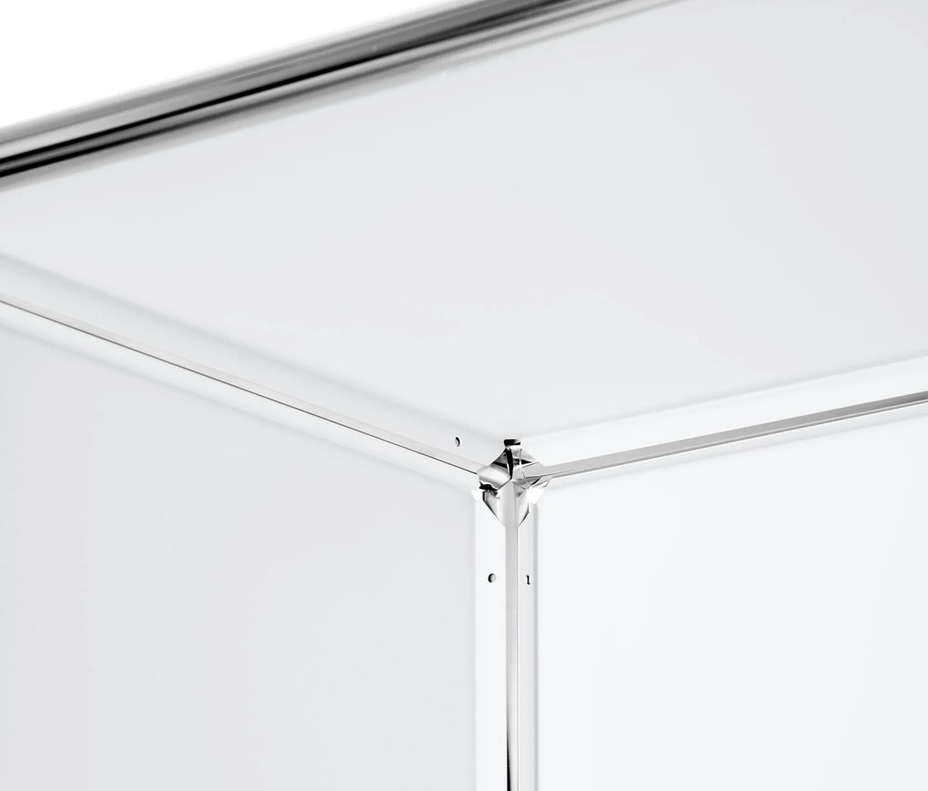 Vysoký kovový regál »CN3« s výklopnou priehradkou, biely